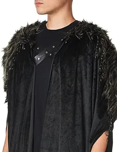 Costume Culture Men's Medieval Cape Black Standard | Deluxe Costume for Cosplay & Halloween thumbnail 3