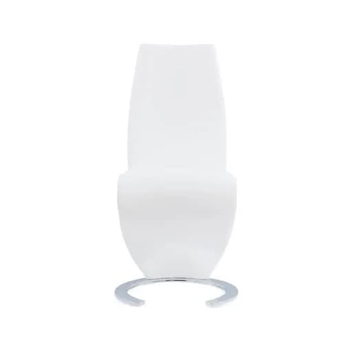 Global Furniture USA Horseshoe Base Dining Chair White | Modern Armless Faux Leather Seat (18"W x 18"D, 20"H) thumbnail 2