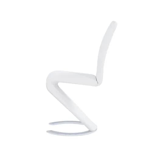 Global Furniture USA Horseshoe Base Dining Chair White | Modern Armless Faux Leather Seat (18"W x 18"D, 20"H) thumbnail 3