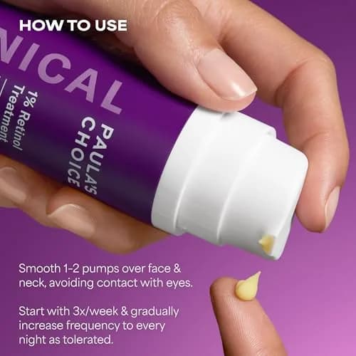 Paula's Choice CLINICAL 1% Retinol Face Treatment with Peptides & Vitamin C, 28ml (1 Fl Oz) | Advanced Anti-Aging Serum for Wrinkles & Fine Lines thumbnail 4