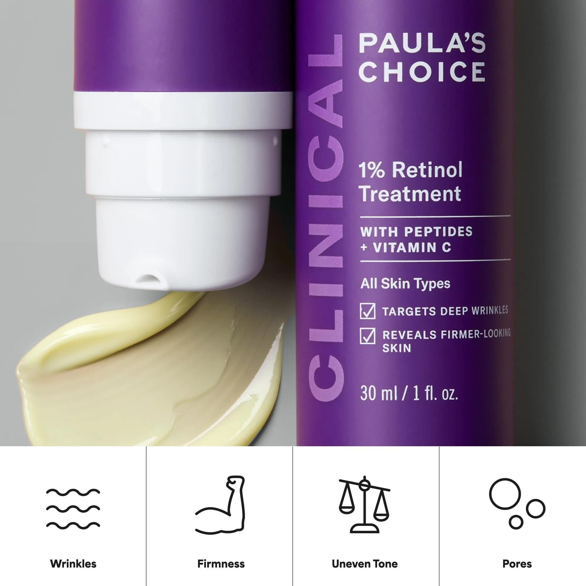 Paula's Choice CLINICAL 1% Retinol Face Treatment with Peptides & Vitamin C, 28ml (1 Fl Oz) | Advanced Anti-Aging Serum for Wrinkles & Fine Lines - view 8