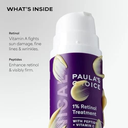 Paula's Choice CLINICAL 1% Retinol Face Treatment with Peptides & Vitamin C, 28ml (1 Fl Oz) | Advanced Anti-Aging Serum for Wrinkles & Fine Lines thumbnail 3