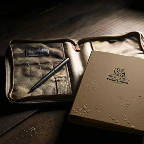 Rite in The Rain Weatherproof Binder Kit: Multicam Cordura® Cover, Tan Binder, 50 Sheets Tan Universal Loose Leaf, Weatherproof Pen (No. 9200M-KIT), 8.88 x 5.75 x 0.63 thumbnail 6