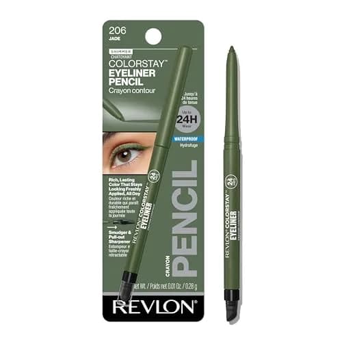 Revlon ColorStay Pencil Waterproof Eyeliner, Jade, 0.01 oz (0.28 g) | Ophthalmologist Tested for All Skin Types thumbnail 1