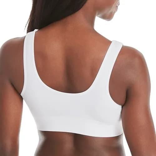 Hanes Womens Get Cozy Pullover Comfortflex Fit Wirefree Bra, White, Medium US | Seamless, Supportive & Comfortable thumbnail 3