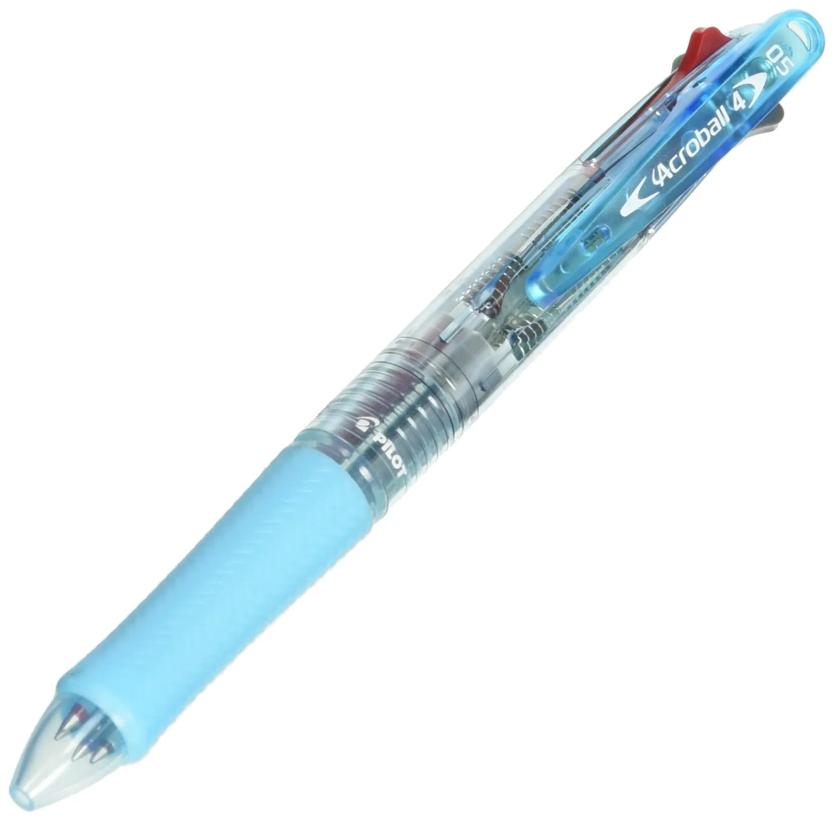 Pilot Acroball 4 Colors Ballpoint Pen, 0.5mm | Smooth Ink, Non-Skip Grip, Water-Resistant (4-pack, Black, Red, Blue & Green)
