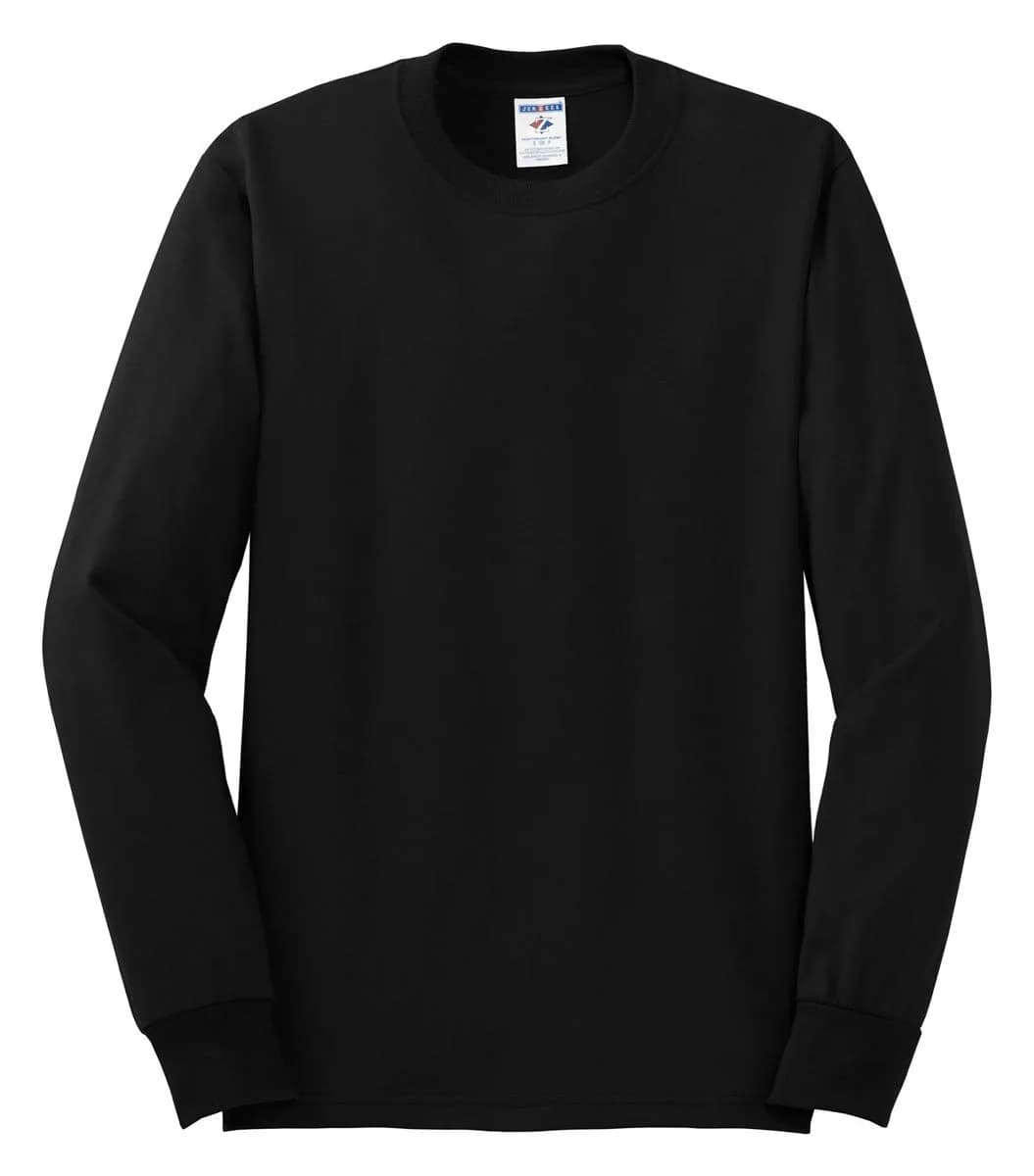 Jerzees Adult 5.6 oz DRI-POWER ACTIVE Long-Sleeve T-Shirt M Black | Moisture Wicking Performance Cotton Blend