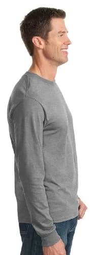 Jerzees Adult 5.6 oz DRI-POWER ACTIVE Long-Sleeve T-Shirt M Black | Moisture Wicking Performance Cotton Blend thumbnail 4