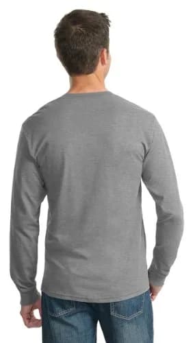 Jerzees Adult 5.6 oz DRI-POWER ACTIVE Long-Sleeve T-Shirt M Black | Moisture Wicking Performance Cotton Blend thumbnail 3