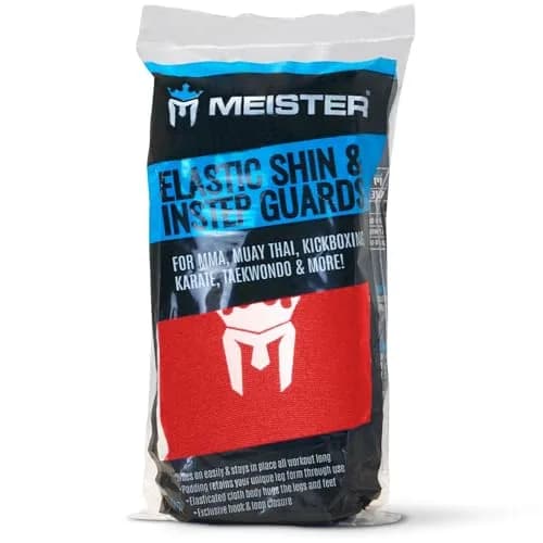 Meister MMA Elastic Cloth Shin & Instep Guards Red S/M | Lightweight Protection for Combat Sports thumbnail 4