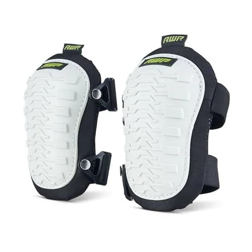 AWP Adult Knee Pads, 1 Pair, Non-Marring Cap, Black and White | Heavy Duty Foam Padding & Breathable Air-Mesh thumbnail 1