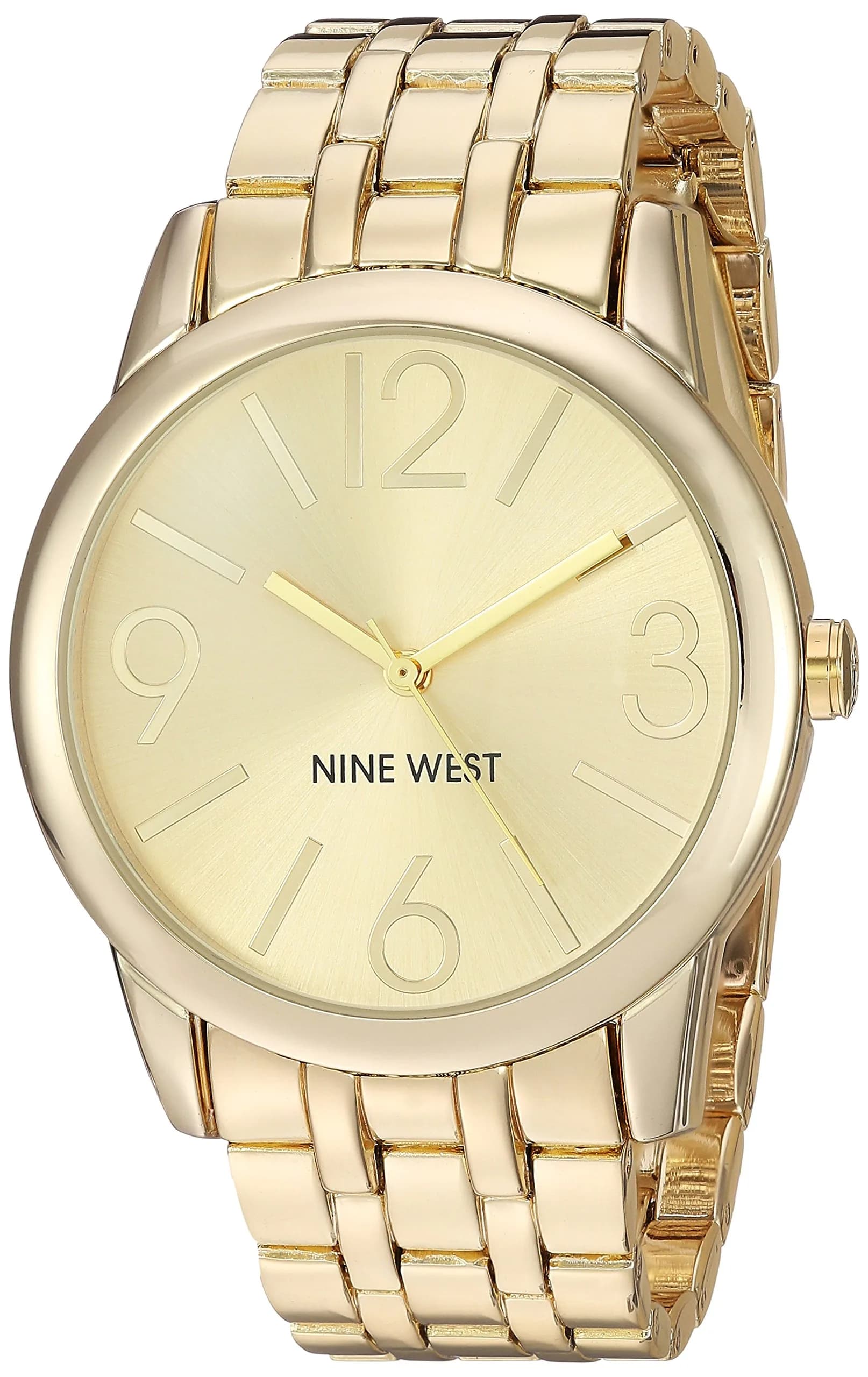 Nine West Women's Champagne Dial Gold-Tone Bracelet Watch 39mm (1.54in) | Japanese Quartz Movement - main product image