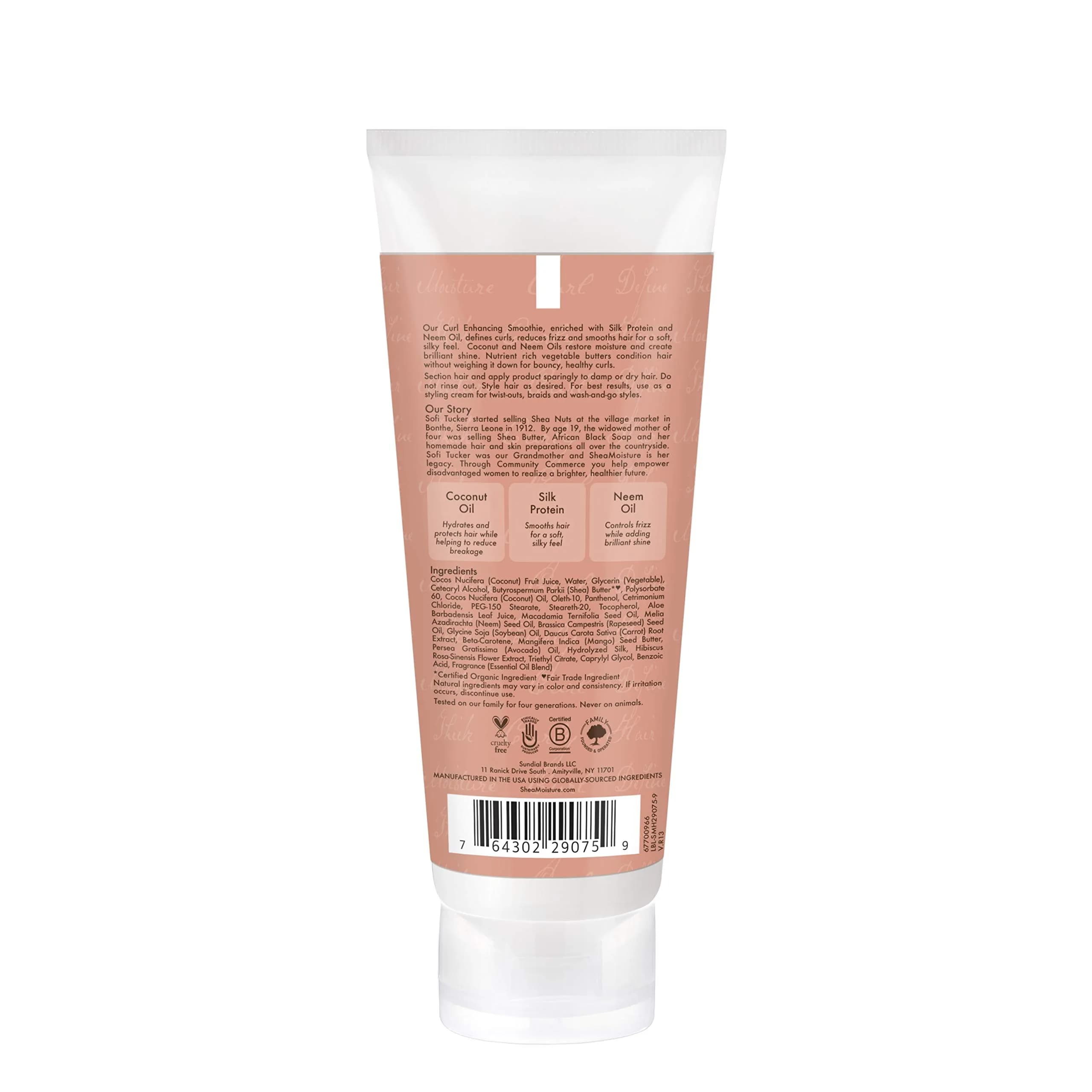 Shea Moisture Coconut & Hibiscus Curl Enhancing Smoothie 95ml (3.2 oz) | Defines Curls, Fights Frizz, Adds Shine - view 2