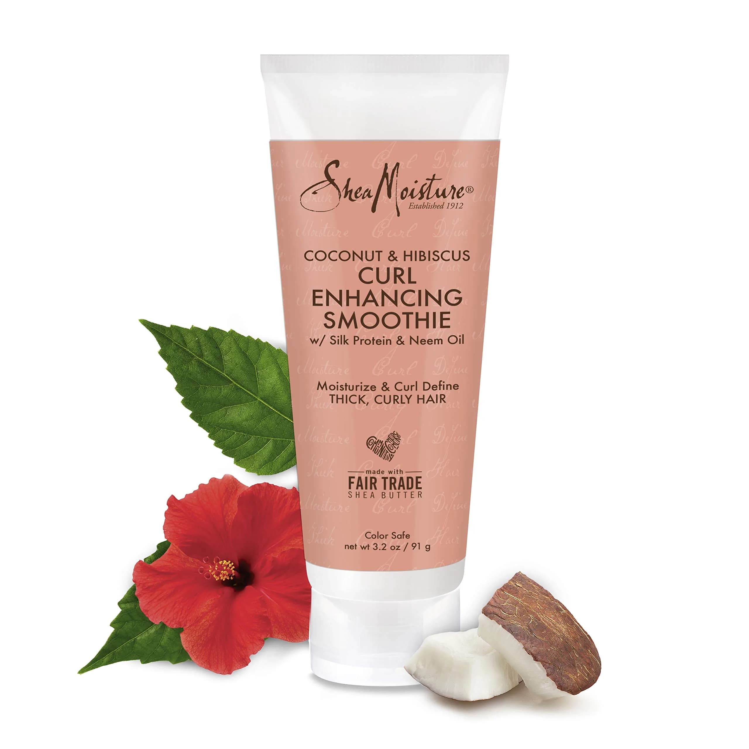 Shea Moisture Coconut & Hibiscus Curl Enhancing Smoothie 95ml (3.2 oz) | Defines Curls, Fights Frizz, Adds Shine - view 4