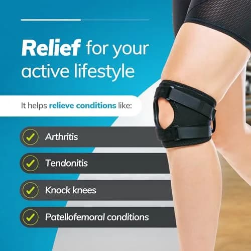 BraceAbility Plus Size Patella Tracking Knee Brace XXL | Adjustable Large Patella Stabilizer for Medial or Lateral Kneecap Tracking, Inner Knee Pain, Dislocation (2XL) thumbnail 5
