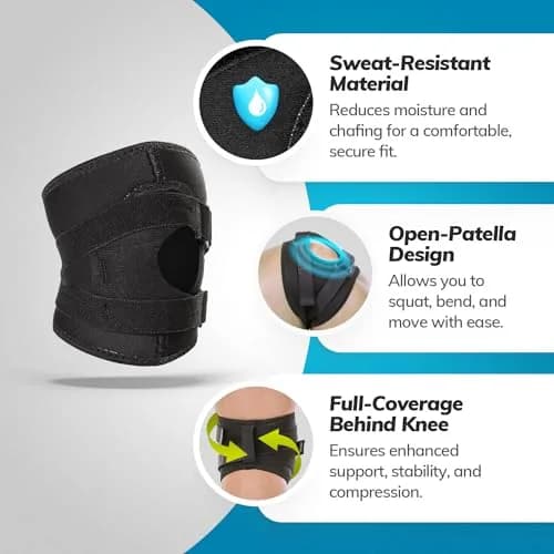 BraceAbility Plus Size Patella Tracking Knee Brace XXL | Adjustable Large Patella Stabilizer for Medial or Lateral Kneecap Tracking, Inner Knee Pain, Dislocation (2XL) thumbnail 3