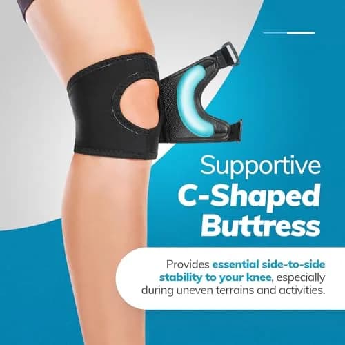 BraceAbility Patella Knee Brace for Women and Men - Patella Stabilizer Brace for Kneecap Dislocation, Patellofemoral Pain, Runners Knee, Tendonitis, ACL Support (Small, Black) thumbnail 4