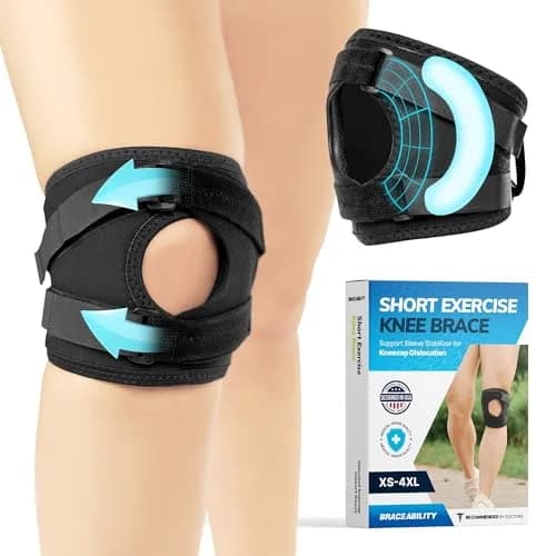 BraceAbility Patella Knee Brace for Women and Men - Patella Stabilizer Brace 15.49cm (6.1in) Length | FDA Approved Orthopedic Brace thumbnail 1