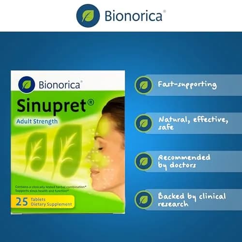 Bionorica Sinupret Sinus & Immune Support, Herbal Supplement, 25 Tablets | Natural Sinus & Respiratory Aid thumbnail 5