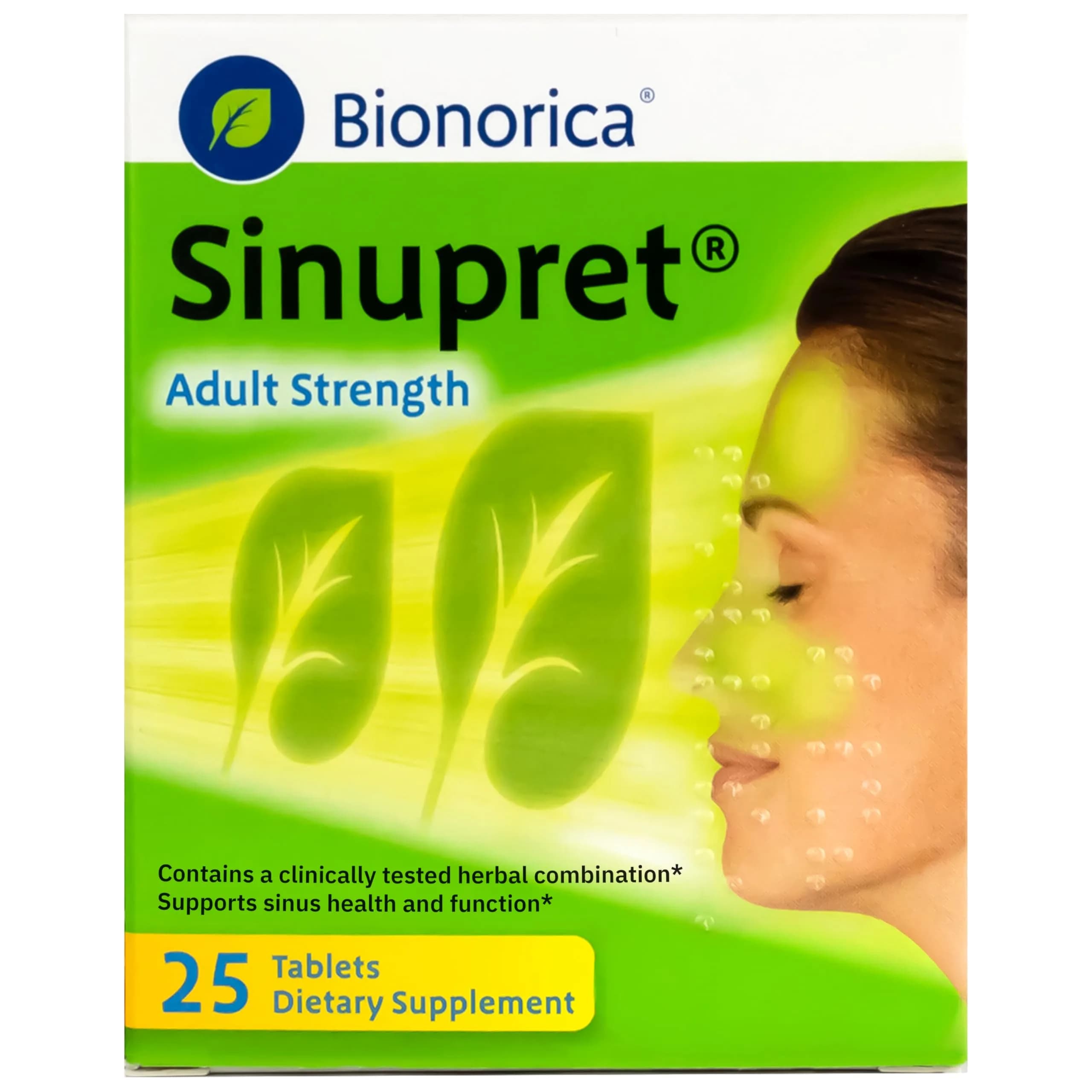 Bionorica Sinupret Sinus & Immune Support, Herbal Supplement, 25 Tablets | Natural Sinus & Respiratory Aid — Tablet