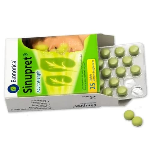 Bionorica Sinupret Sinus & Immune Support, Herbal Supplement, 25 Tablets | Natural Sinus & Respiratory Aid thumbnail 2