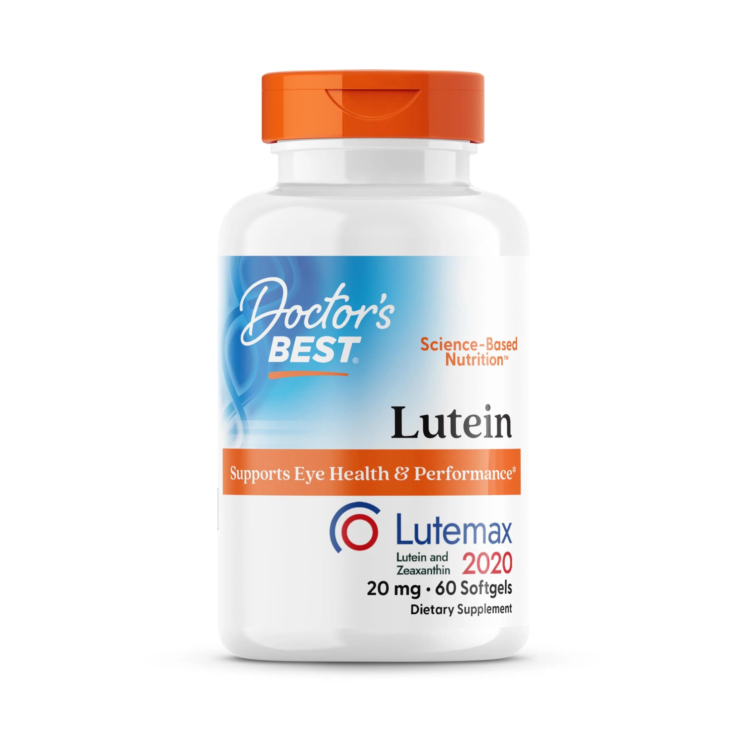 Doctor's Best Lutein Supplement 20mg with Zeaxanthin Softgels 60 Count | Eye Health Vitamins for Vision Support - main product image