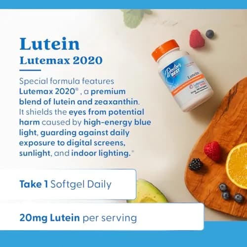 Doctor's Best Lutein Supplement 20mg with Zeaxanthin 180 Softgels | Eye Health Support with Macular Carotenoids thumbnail 4