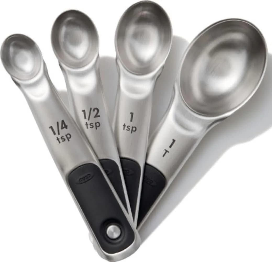 OXO Good Grips 4 Piece Stainless Steel Measuring Cups Set with Magnetic Snaps | 1/4, 1/3, 1/2, 1 Cup Measures — Stainless Steel