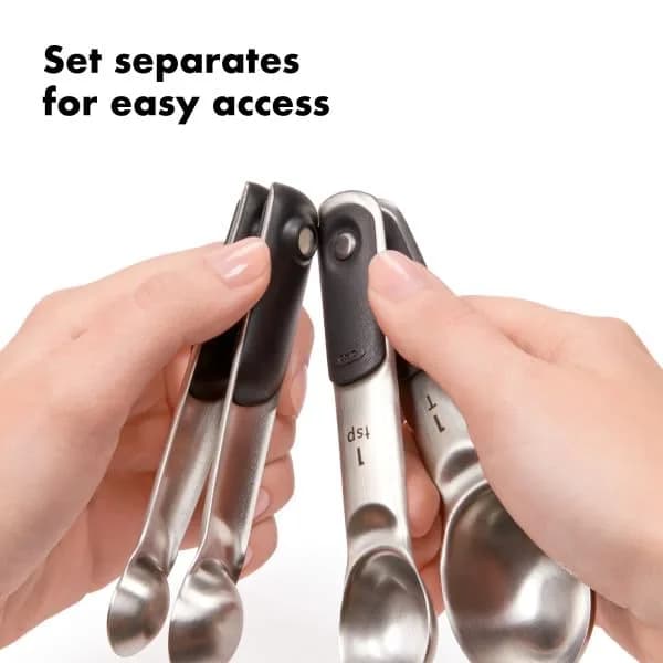 OXO Good Grips 4 Piece Stainless Steel Measuring Spoons Set 15ml (1 T) | Magnetic Handles for Easy Storage & Precision thumbnail 7