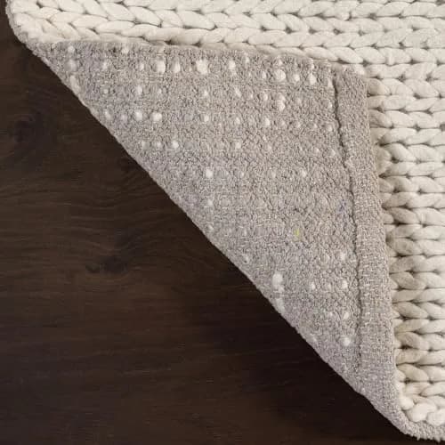 nuLOOM Penelope Off White Solid Hand Woven Wool Area Rug, 6' Round | Soft, Durable & Pet-Friendly thumbnail 3