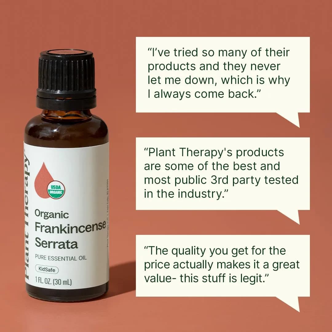 Plant Therapy Organic Frankincense Serrata Essential Oil 30ml (1 Fl Oz) | USDA Certified Pure Aromatherapy - view 4