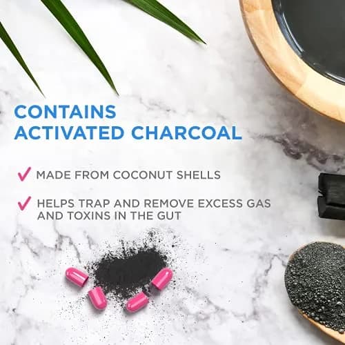 Charcocaps Fast Acting Gas Relief Activated Charcoal Capsules 100 Count (50 Servings) | Drug-Free Bloating & Flatulence Relief thumbnail 4