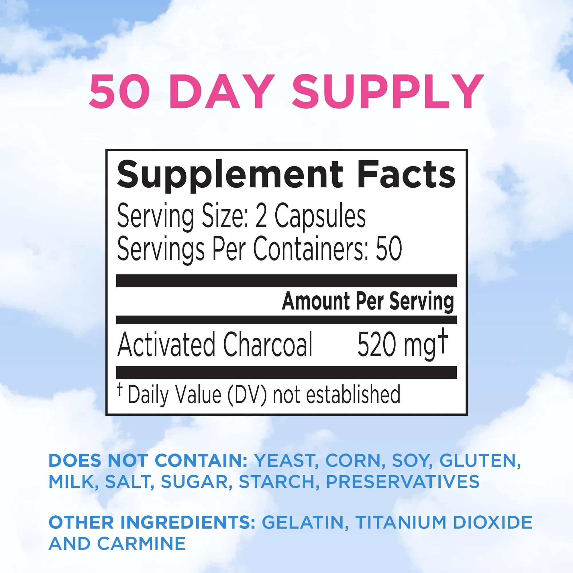 Charcocaps Fast Acting Gas Relief Activated Charcoal Capsules 100 Count (50 Servings) | Drug-Free Bloating & Flatulence Relief - view 6
