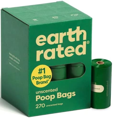 Earth Rated Dog Poop Bags on Refill Rolls 270 Unscented | Leak-Proof, Extra Thick, Recycled Material thumbnail 1
