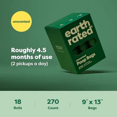 Earth Rated Dog Poop Bags on Refill Rolls 270 Unscented | Leak-Proof, Extra Thick, Recycled Material thumbnail 7