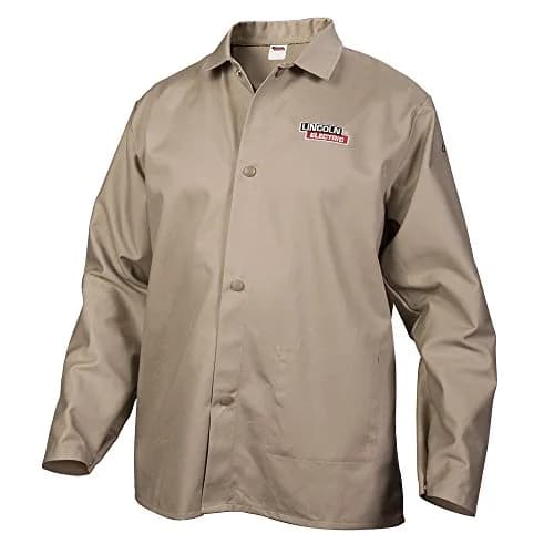 Lincoln Electric KH840XL Khaki Flame-Resistant Welding Jacket | Breathable Cotton, Flame-Resistant, Large Size thumbnail 1