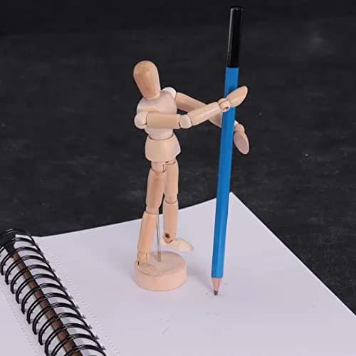 U.S. Art Supply 5" Wooden Male Manikin Posable Figure with Stand | Articulated for Drawing Human Form thumbnail 6