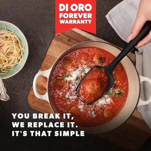 di Oro Silicone Spoonula - Spoon Spatula, 600°F Heat Resistant, Black | Versatile Kitchen Utensil for Baking & Cooking thumbnail 6
