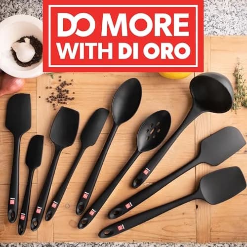 di Oro Silicone Spoonula - Spoon Spatula, 600°F Heat Resistant, Black | Versatile Kitchen Utensil for Baking & Cooking thumbnail 7
