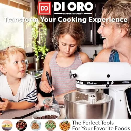 di Oro Silicone Spoonula - Spoon Spatula, 600°F Heat Resistant, Black | Versatile Kitchen Utensil for Baking & Cooking thumbnail 8