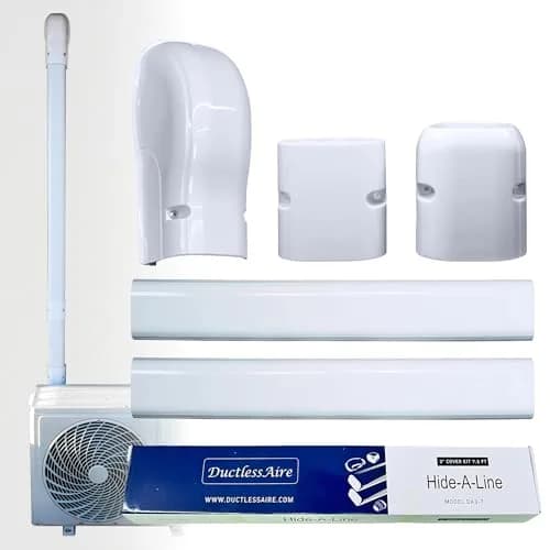 DuctlessAire White Mini Split Line Set Cover Kit 2.29 m (7.5 ft) | Protects AC Wiring & Tubing thumbnail 1
