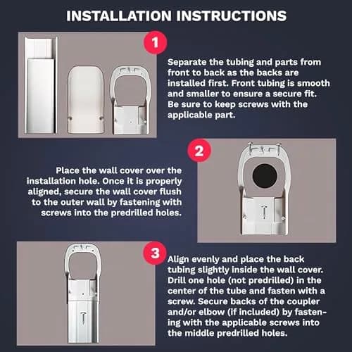 DuctlessAire White Mini Split Line Set Cover Kit 2.29 m (7.5 ft) | Protects AC Wiring & Tubing thumbnail 6