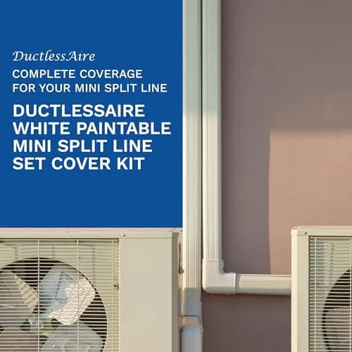 DuctlessAire Mini Split Line Set Cover - Paintable Kit (White, 4" x 14 ft) | Weatherproof AC Line Cover thumbnail 8