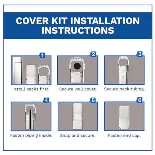 DuctlessAire Mini Split Line Set Cover - Paintable Kit (White, 4" x 14 ft) | Weatherproof AC Line Cover thumbnail 4