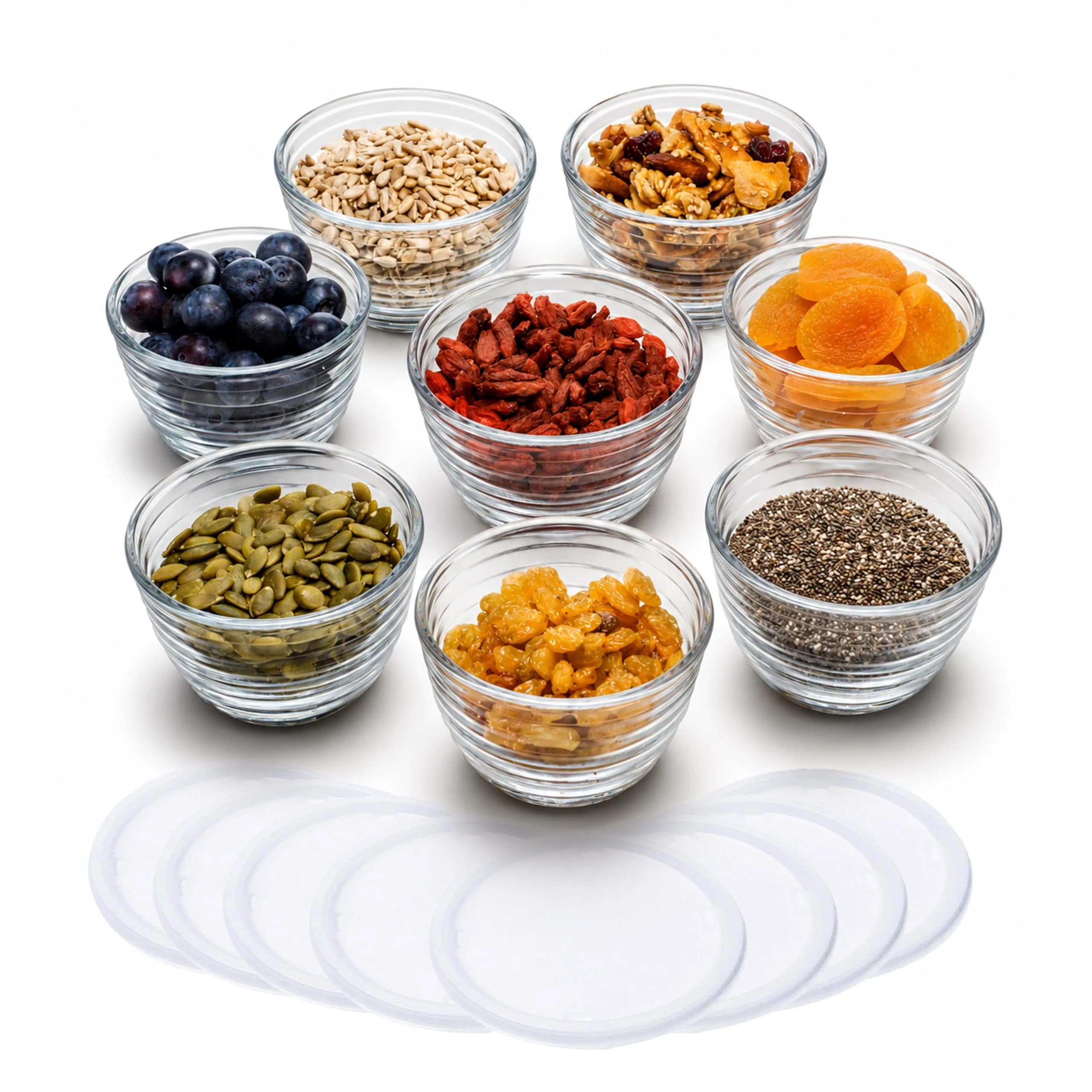 Libbey Small Glass Bowls with Lids 8-Piece | Compact Prep & Storage Solution