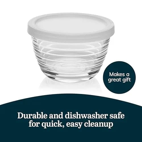 Libbey Small Glass Bowls with Lids 8-Piece | Compact Prep & Storage Solution thumbnail 5