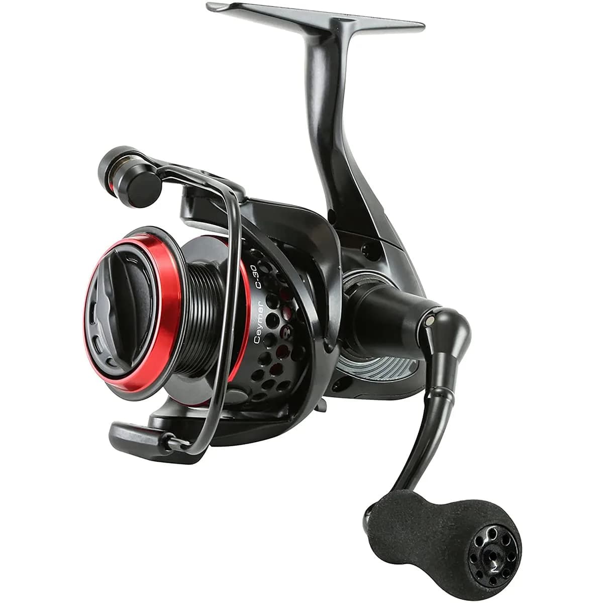 Okuma Ceymar Lightweight Spinning Reel- C-55, Black/Red | Corrosion-Resistant, Smooth & Light (70-120 chars) — Black/Red
