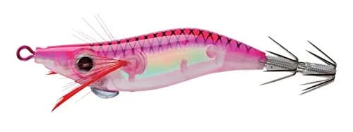 Yo-Zuri Squid Mini Aurora Floating Jig, Luminous Pink, 5.1cm (1/8oz) | Glow-in-the-Dark Squid Imitation thumbnail 1