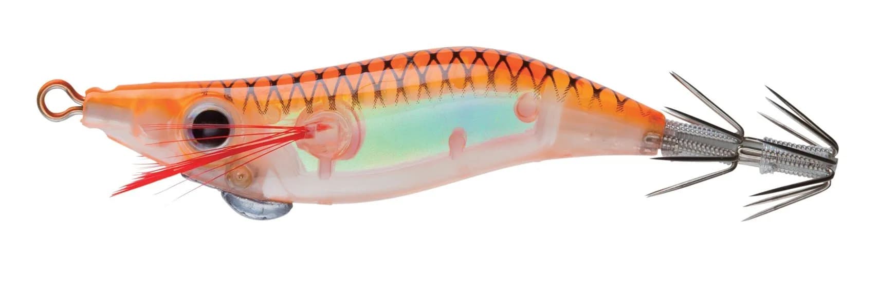 Yo-Zuri Squid Mini Aurora Floating Jig Luminous Orange 2-Inch (5.08cm) | Glow-in-the-Dark Squid Jig