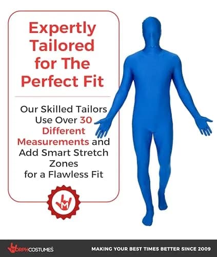 Morphsuits Blue Spandex Bodysuit Zentai Costume for Adults XL | Full Body Stretch Fit thumbnail 4